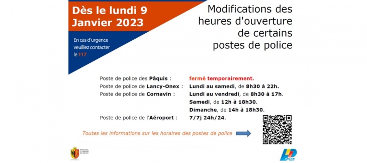 Horaires d'accueil du public