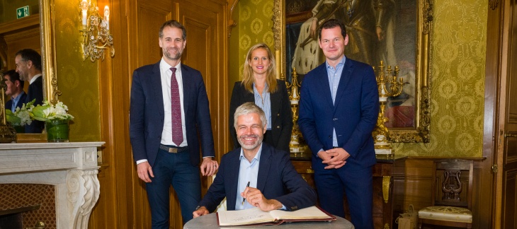 Visite à Genève de M. Laurent Wauquiez, président de la Région Auvergne-Rhône-Alpes. Photo P. Kittler - Cellence