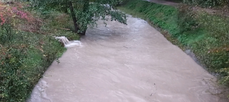 Crue de l'Aire au Pont du Centenaire Crue de l'Aire au Pont du Centenaire