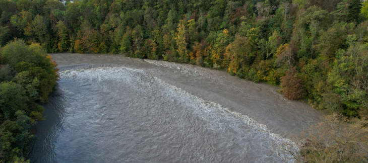 Crue de l'Arve à Vessy (c) Etat de Genève