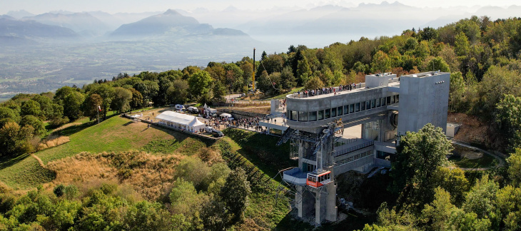 Vue de la gare haute du Téléphérique du Salève