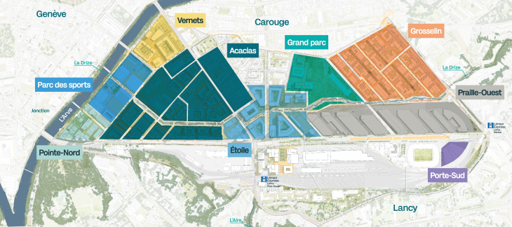 plan du périmètre Praille Acacias Vernets
