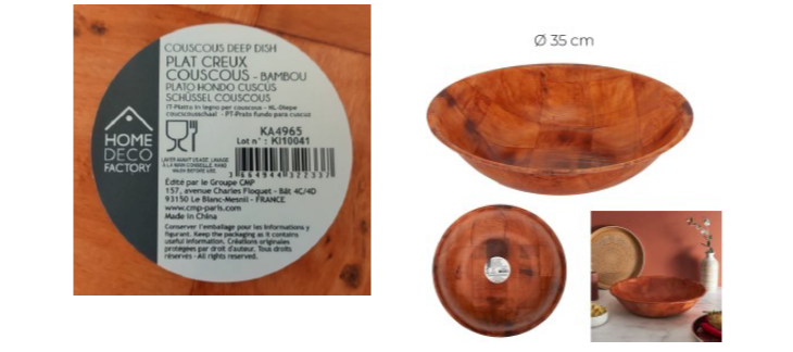 Plat Creu Couscous de la marque Home Deco Factory