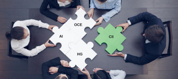 Des personnes autours d'une table collaborent