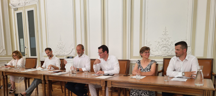 M. Righetti-El Zayadi, A. Hodgers, Th. Aporthéloz, P. Maudet, C. Gachet (CA Lancy) et Arnaud Jacquemet (SG GSHC)