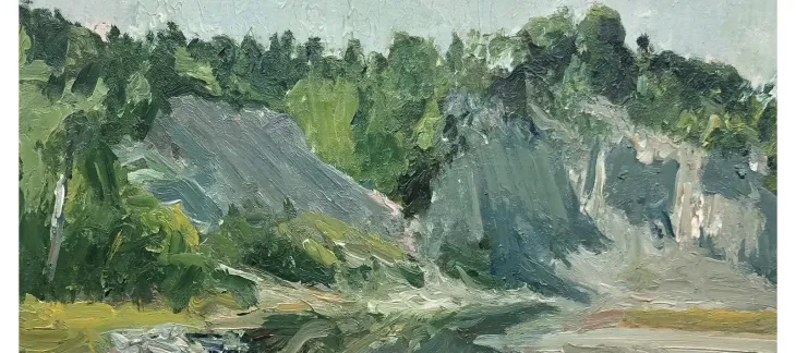 Oeuvre de Paul-Mathey, paysage rocheux
