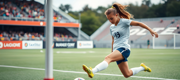 femme qui jour au football