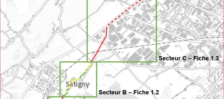 Carte de secteur de la revitalisation du Nant d'Avril