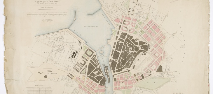 Plan d'agrandissement de la Ville de Genève, Léopold Blotnitzki, ingénieur cantonal, 1858 (BGE-CIG)