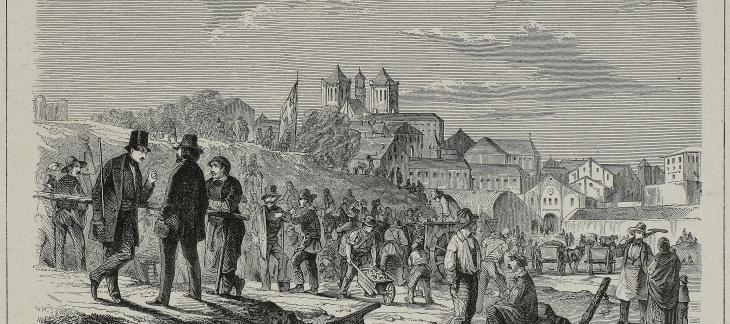 Démolition des fortifications de Genève en 1850, M. Vautier, dessinateur. BGE-Centre d’iconographie genevoise