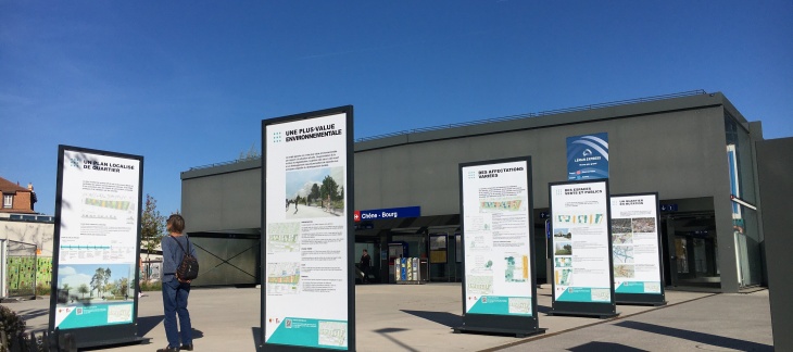 Vue de l'exposition Chemin de la Mousse à Chêne-Bourg (octobre 2021)