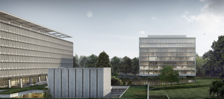 Nouveau bâtiment de siège de l'OMS / Coût : 140 mio CHF / Réalisation 2017-2021 / ©OMS et BBK Architekten
