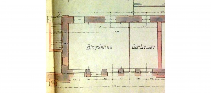 Ecole de commerce, plan du sous-sol, détail. © Archives d'Etat