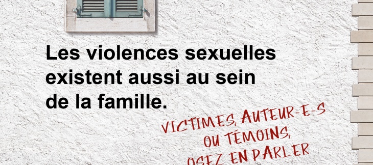 inscriptions sur un mur sur l'existence des violences sexuelles en famille