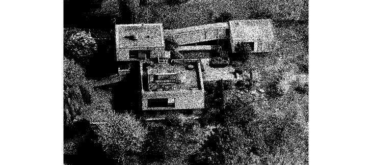 Villa Maier, vue aérienne, 1985. © office du patrimoine et des sites, Max Oettli photographe