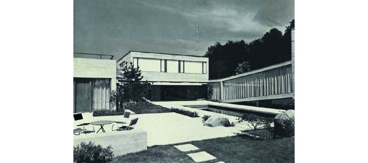 Villa Maier à Cologny, vue sur le patio. DR