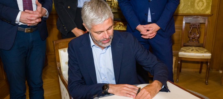 Visite de M. Laurent Wauquiez, président de la Région Auvergne-Rhône-Alpes. Photo Cellence - P. Kittler