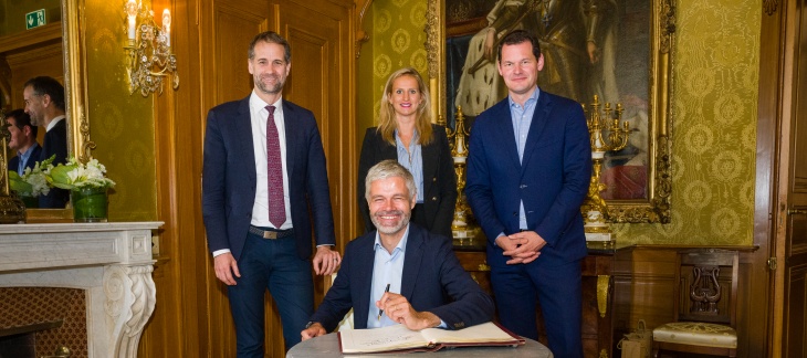 Visite de M. Laurent Wauquiez, président de la  région Auvergne-Rhône-Alpes. Photo P. Kittler - Cellence