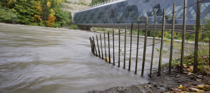 Crue de l'Arve, Pont du Léman express - novembre 2023