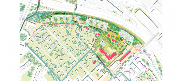 Plan du bâti et des espaces publics projetés
