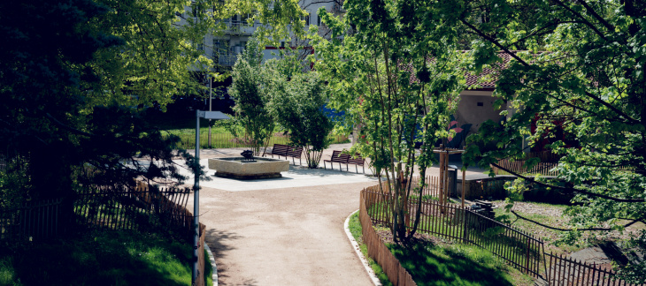 Voie verte d'agglomération à Carouge - promenade des Orpailleurs © David Wagnières