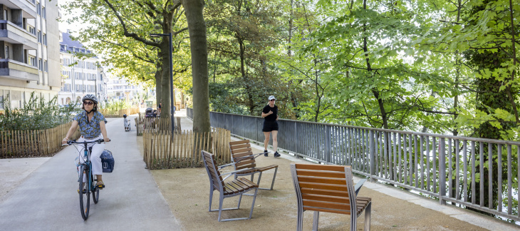 Voie verte d'agglomération à Carouge - Promenade des Orpailleurs © Magali Girardin