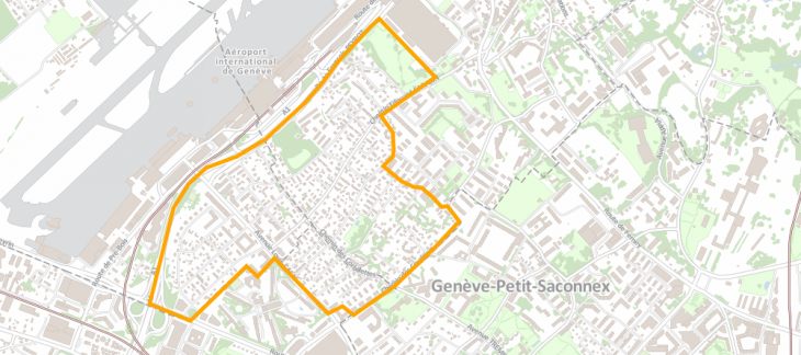 Secteur de Cointrin sur carte