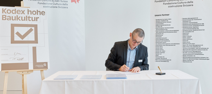 Conférence annuelle, Culture du bâti et rendement, signature de l'acte Etat de Genève, © Fondation Culture du bâti Suisse