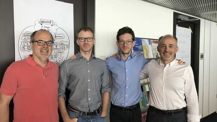 Robert Leckenby (2e depuis la gauche) avec des membres du Genève Lab