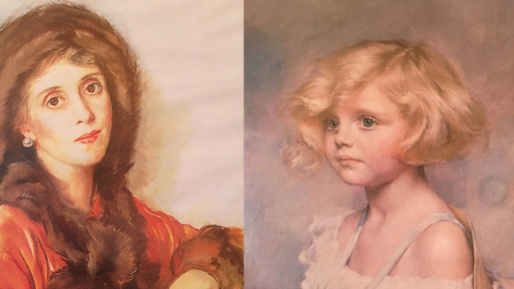 La comtesse Zoubov (Z. Serebriakova, 1939) et sa fille Tatiana (pastel de Marie-Thérèse Géraldy). Fondation Zoubov