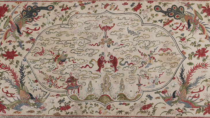 Dynastie Qing, vers 1750-1800. Détrempe sur peau de daim marouflée sur toile. Photothèque du Musée d'art et d'histoire de Genève