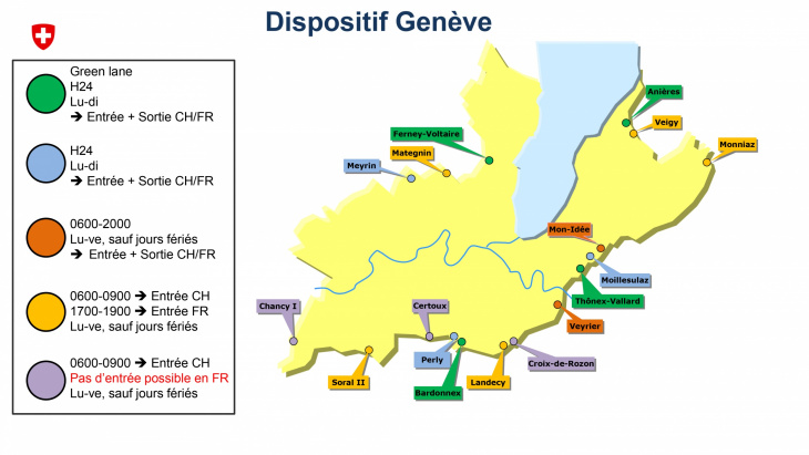 Cartes des postes frontière le 11 mai 2020