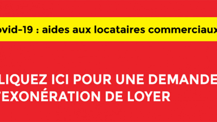 Renouvellement et extension de l'aide de l'Etat portant sur les loyers des entreprises suite au coronavirus