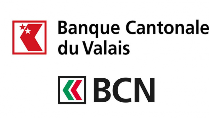 Logos des banques cantonales du valais et de neuchâtel