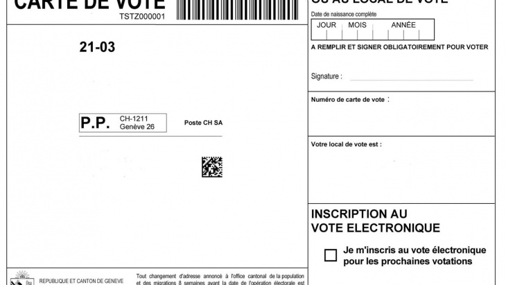 carte de vote avec coche pour s'inscrire au vote électronique