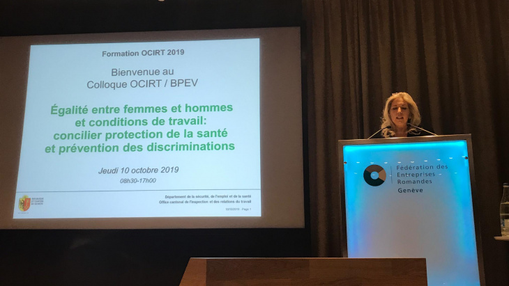 Natahlie Fontant ouvre le colloque sur égalité au travail