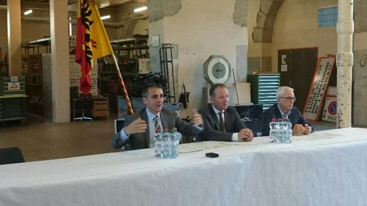 Serge Dal Busco, François Longchamp et Roger Mayou à l'Arsenal