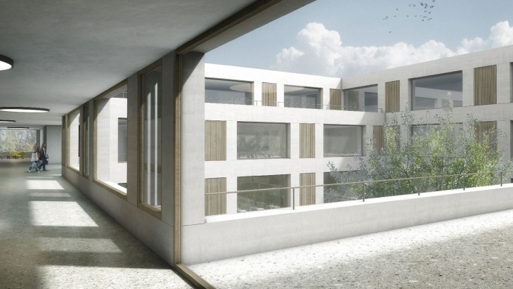 L'intérieur du futur Cycle d'orientation de Vernier-Balexert, qui remplacera celui du Renard