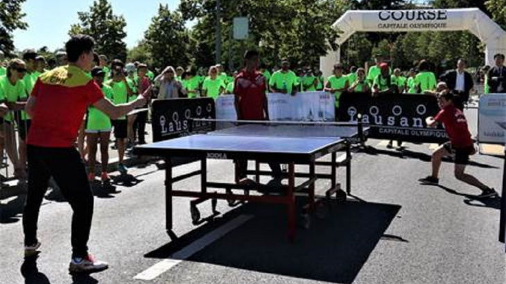 Troeder Edouard avec la star Ma Long