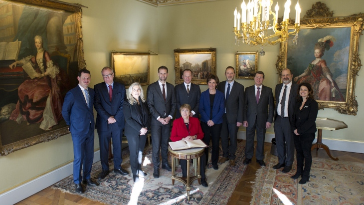 Le Conseil d'Etat et Madame Michelle Bachelet, Haute-Commissaire des Nations Unies aux droits de l’homme