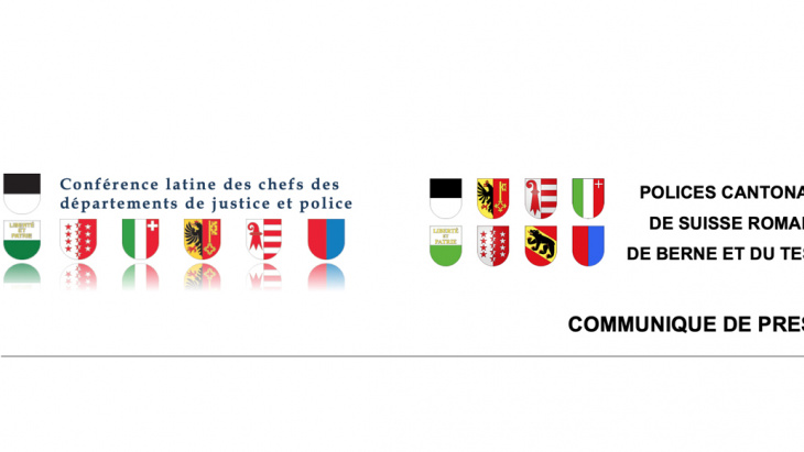 Armoiries des polices cantonales de Suisse romande, de Berne et du Tessin