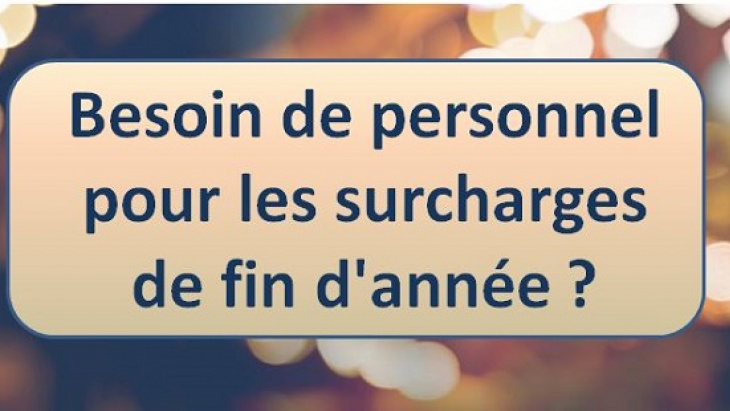 Besoin de personnel pour les surcharges de fin d'année ? 