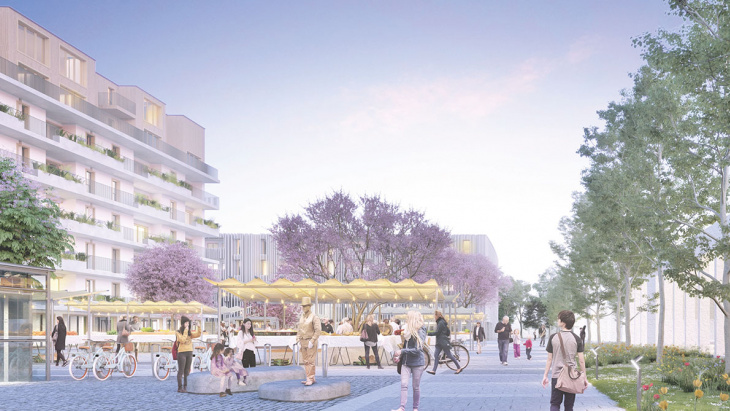 Place du Marché - Projet lauréat pièce A4 © CCHE LAUSANNE SA