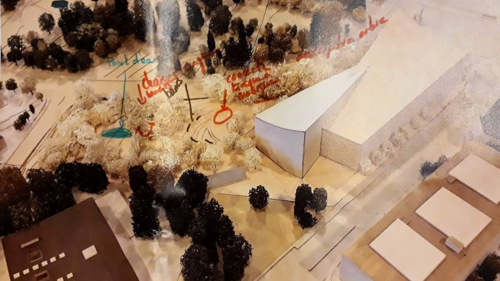 Maquette du projet annotée par les participants aux ateliers © topos + agora