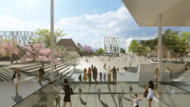 Parvis sud et passage inférieur © Gautier & Conquet