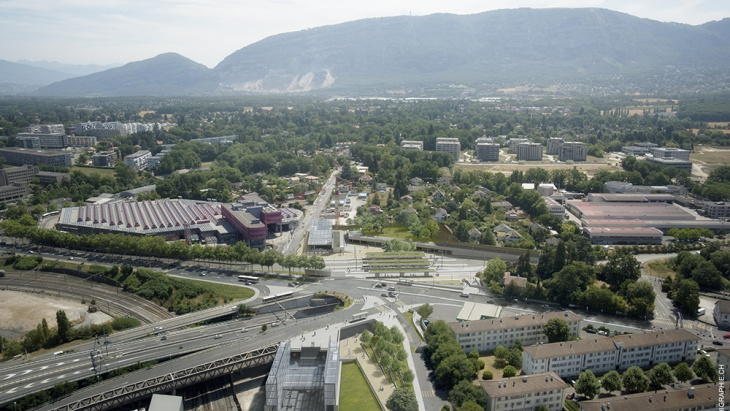 Vue aérienne de l'ensemble © Bureau MSV & Archigraphie
