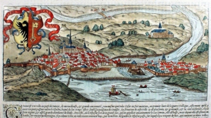 Représentation de la situation de Genève en 1575