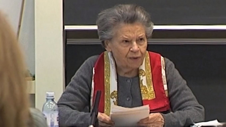 Noëlla Rouget a témoigné de l'horreur des camps de concentration nazis devant de très nombreuses classes d'école, comme ici au Collège Calvin