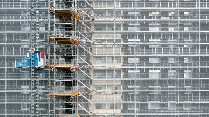 Immeuble en rénovation - échaffaudages