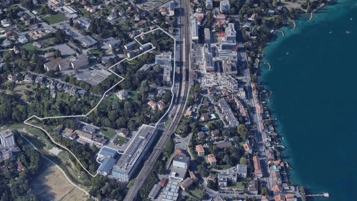 vue aérienne du secteur des Colombières - © Etat de Genève